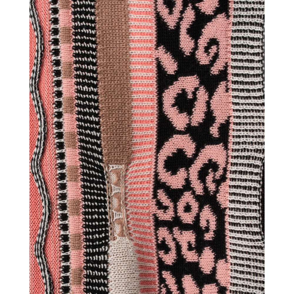 Laneus Luxe Jacquard Gebreid Poloshirt Pink Heren