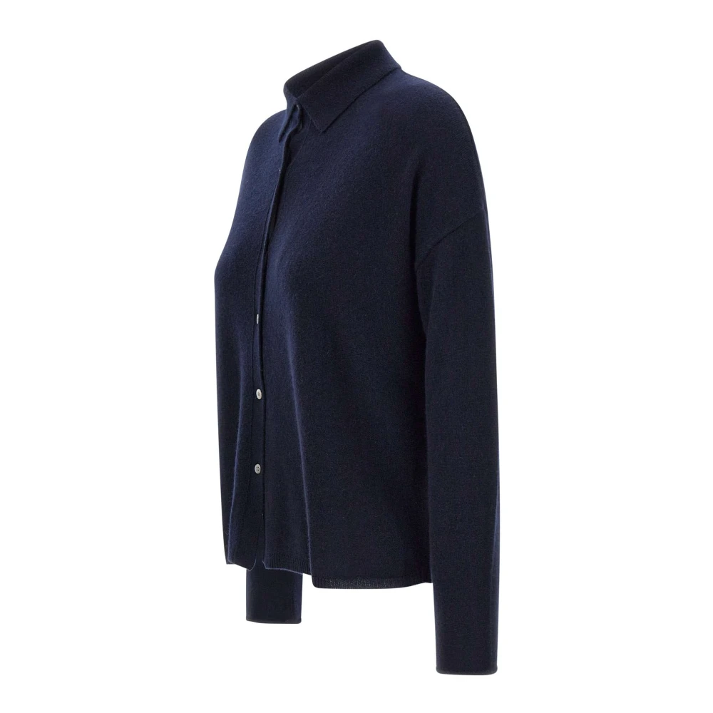 Hemisphere Kasjmier Polo Kraag Vest Trui Blue Dames