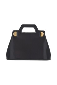 Svart skinn tote bag