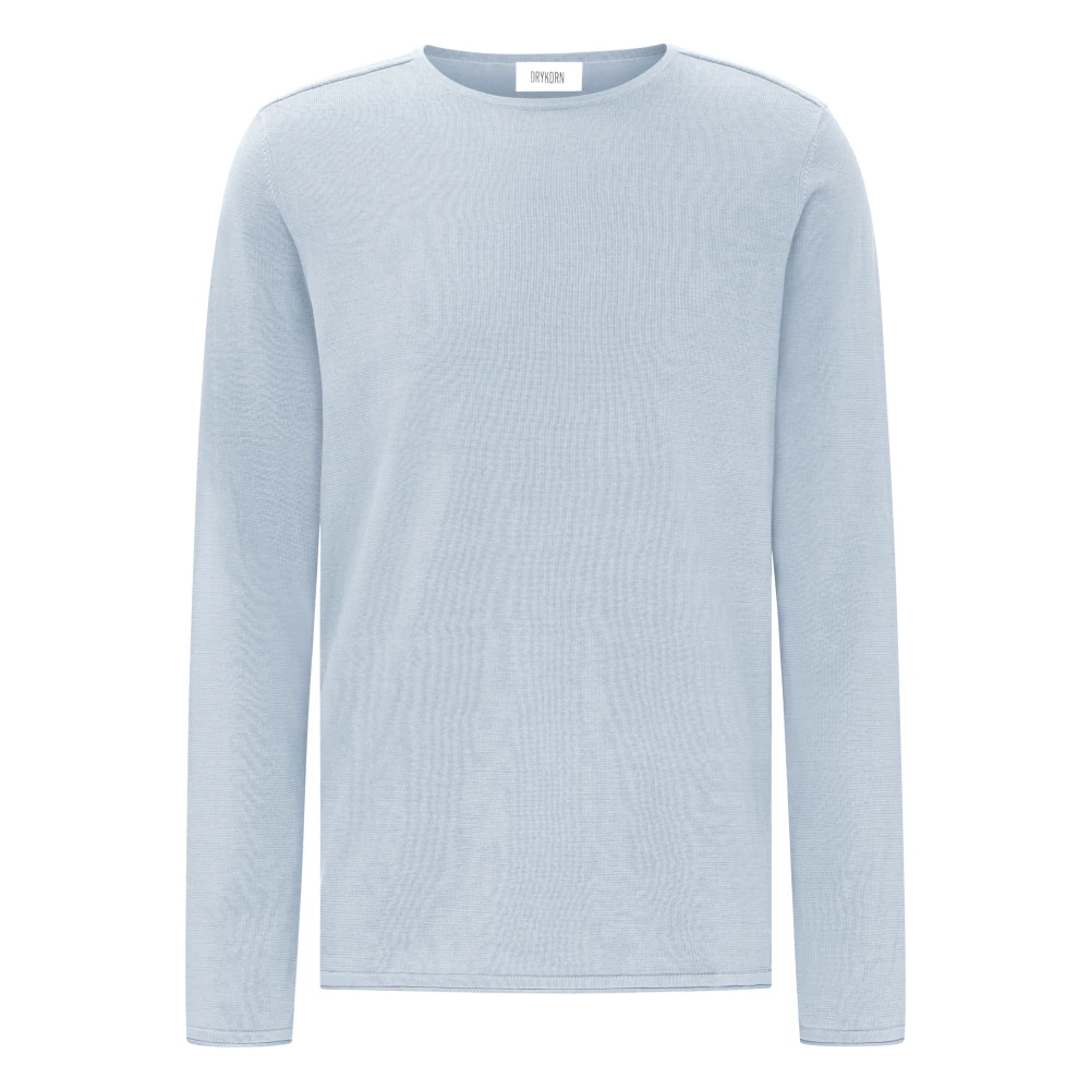 Drykorn Merinowollen Gebreide Trui Blauw Blue Heren