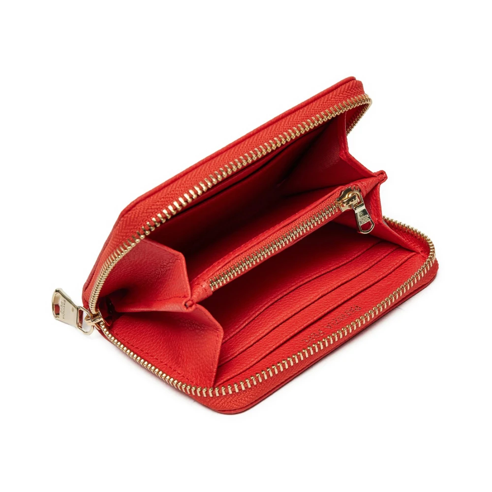 PATRIZIA PEPE Rode leren portemonnee met gouden details Red Dames