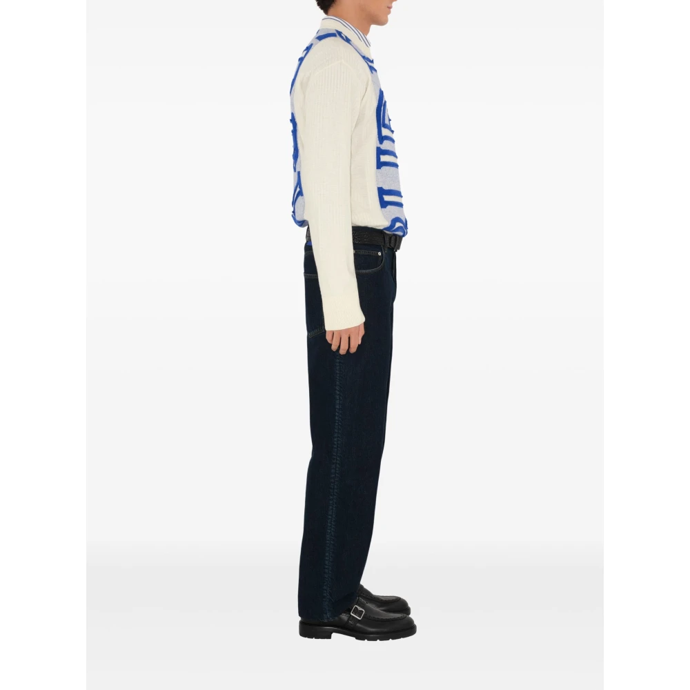 Burberry Witte Wol Crew-neck Sweater White Heren