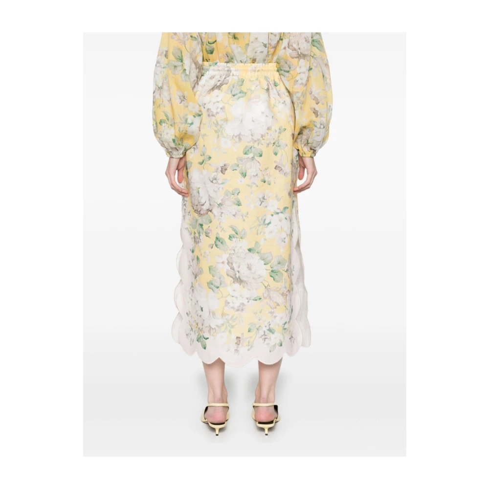 Zimmermann Gele Linnen Rok met Acaciaprint Multicolor Dames