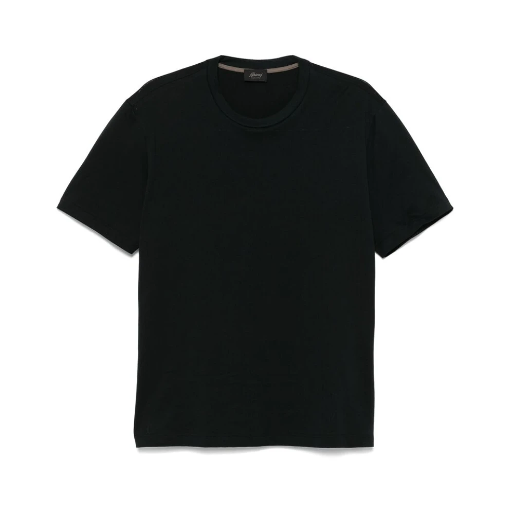 Brioni Zwart Katoenen Ronde Hals T-shirt Black Heren