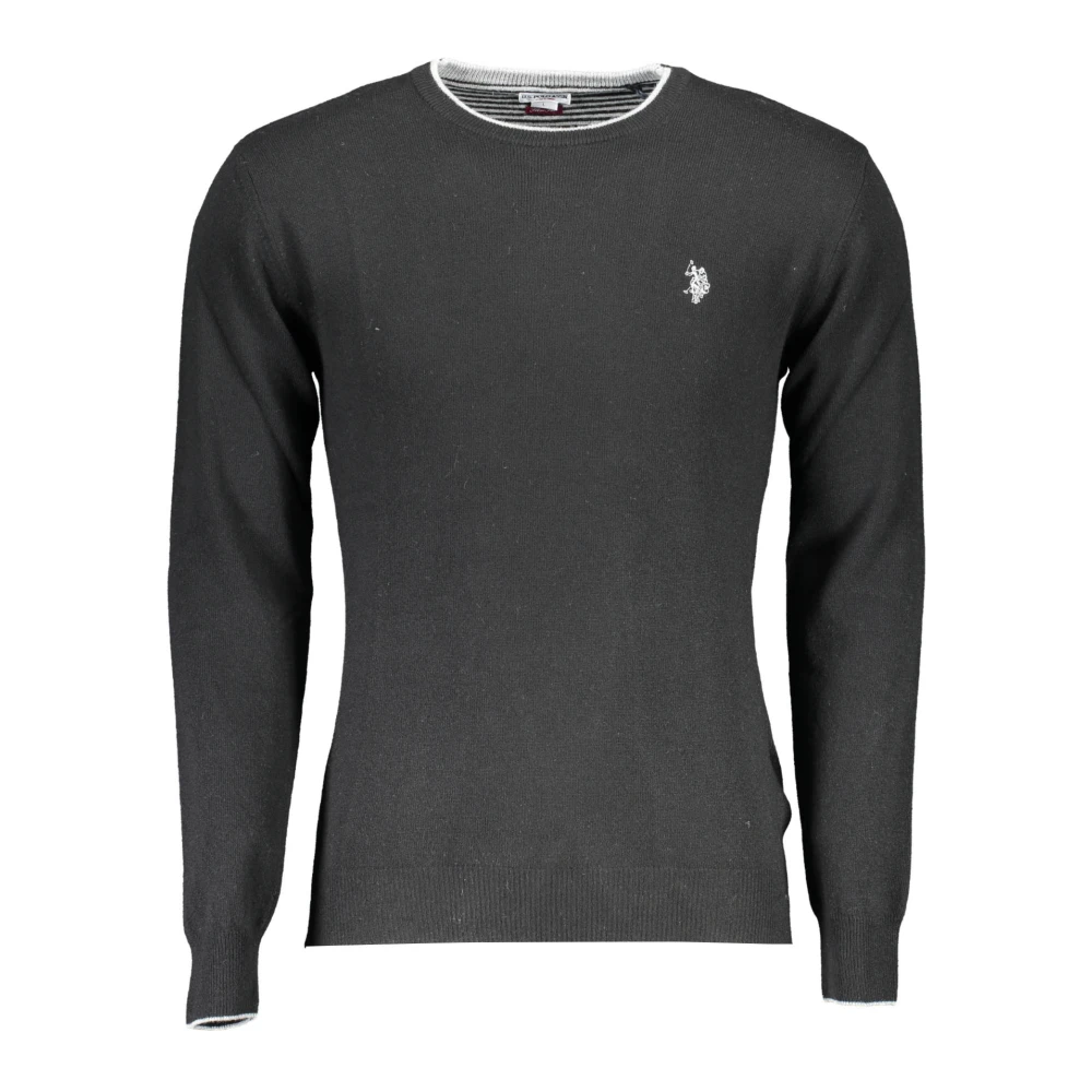 U.S. Polo Assn. Svart Slim Fit Långärmad Tröja Black, Herr