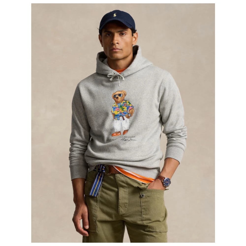 Polo Ralph Lauren Beer Logo Hoodie Gray Heren