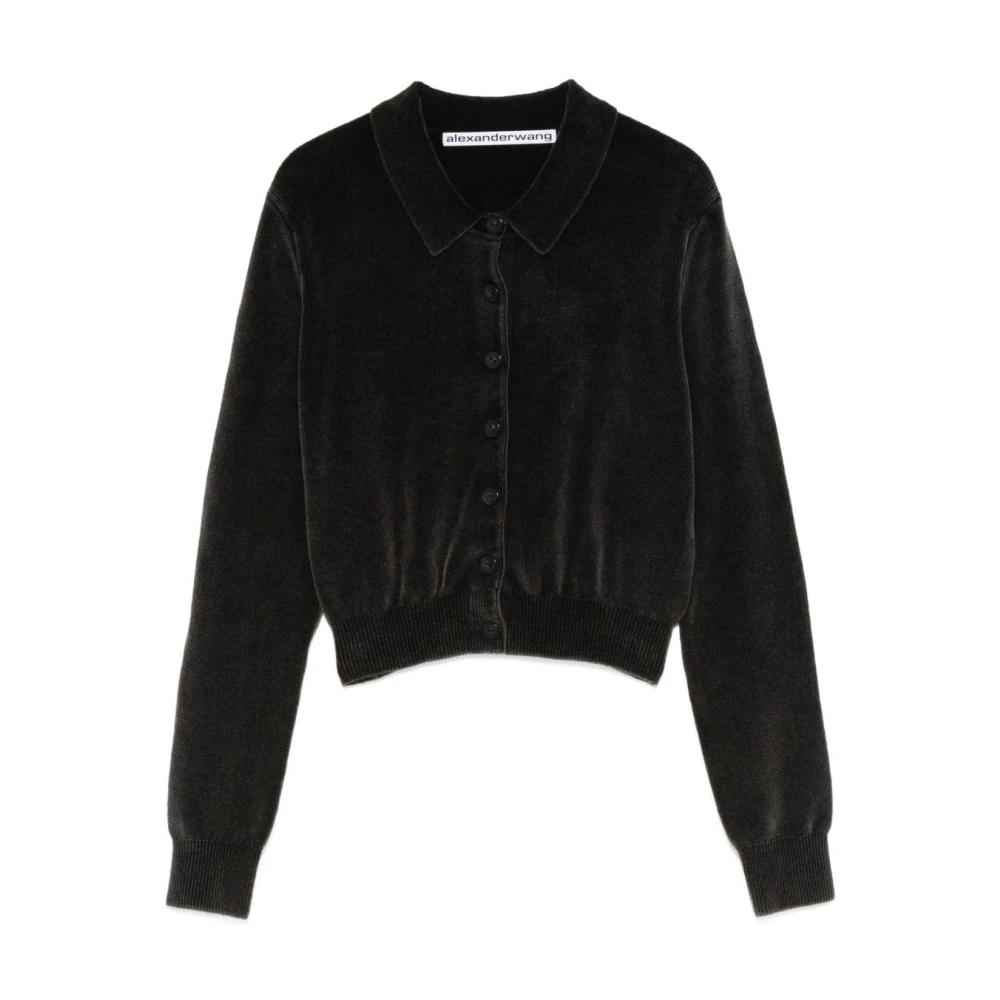 Alexander Wang Black Luxurious Cotton Blend Stylish Jumper - Female - Cardigans - L - Knitwear