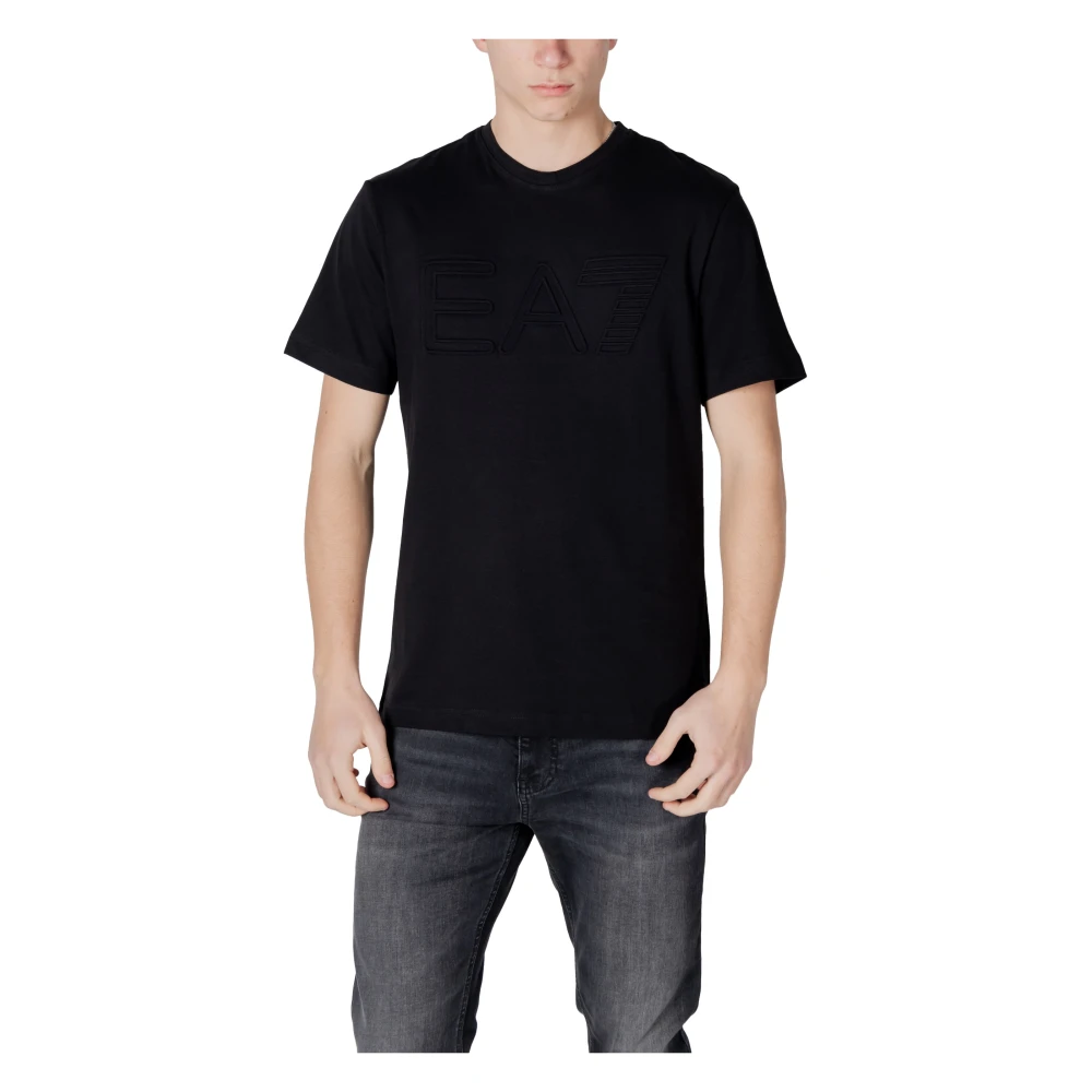 Emporio Armani EA7 Katoenen T-shirt korte mouwen lente zomer Black Heren