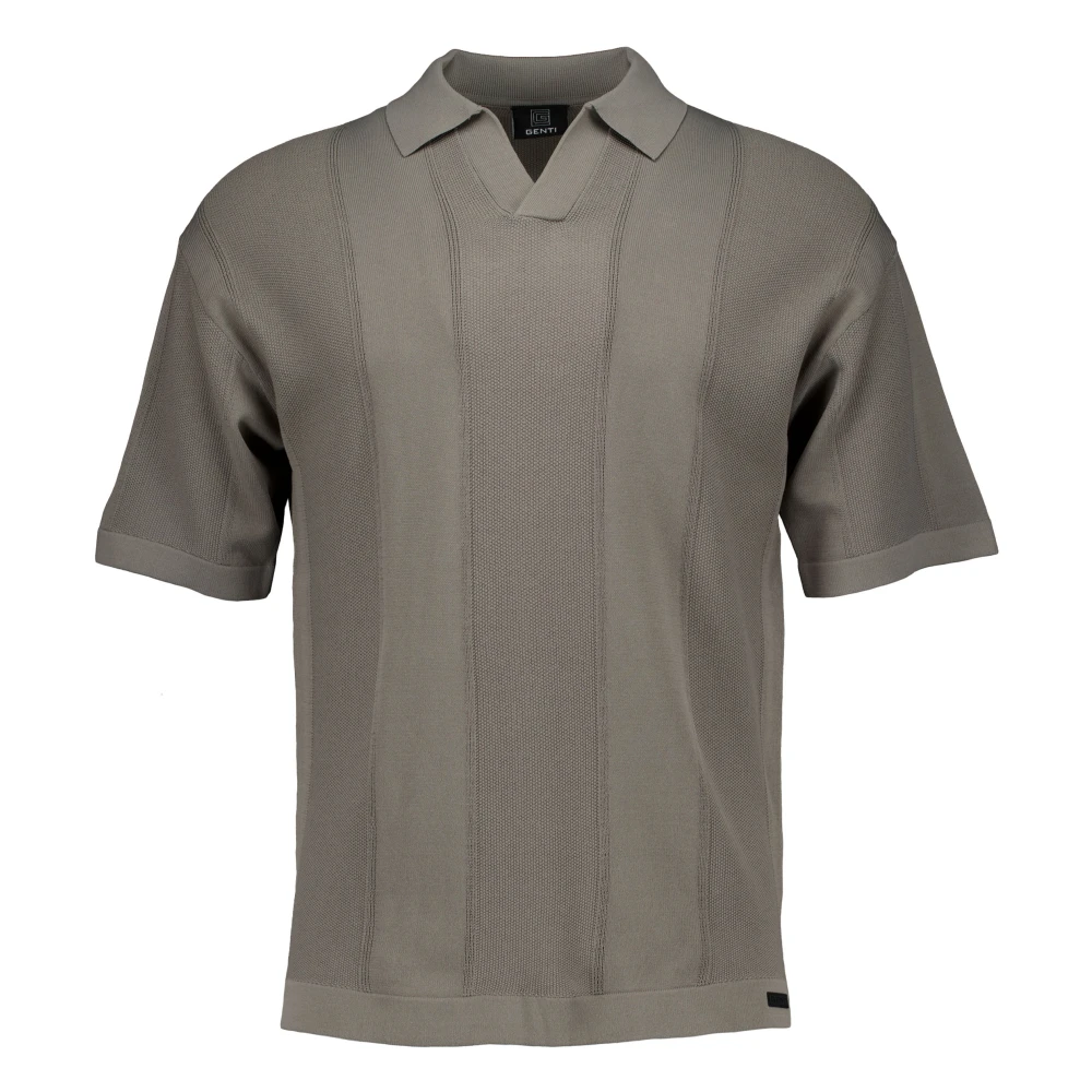 Genti Men's Green Polo Shirts, M, Polo No Buttons Ss