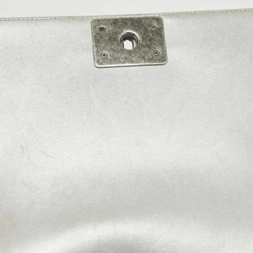 Chanel Vintage Pre-owned Leather chanel-bags Gray Dames