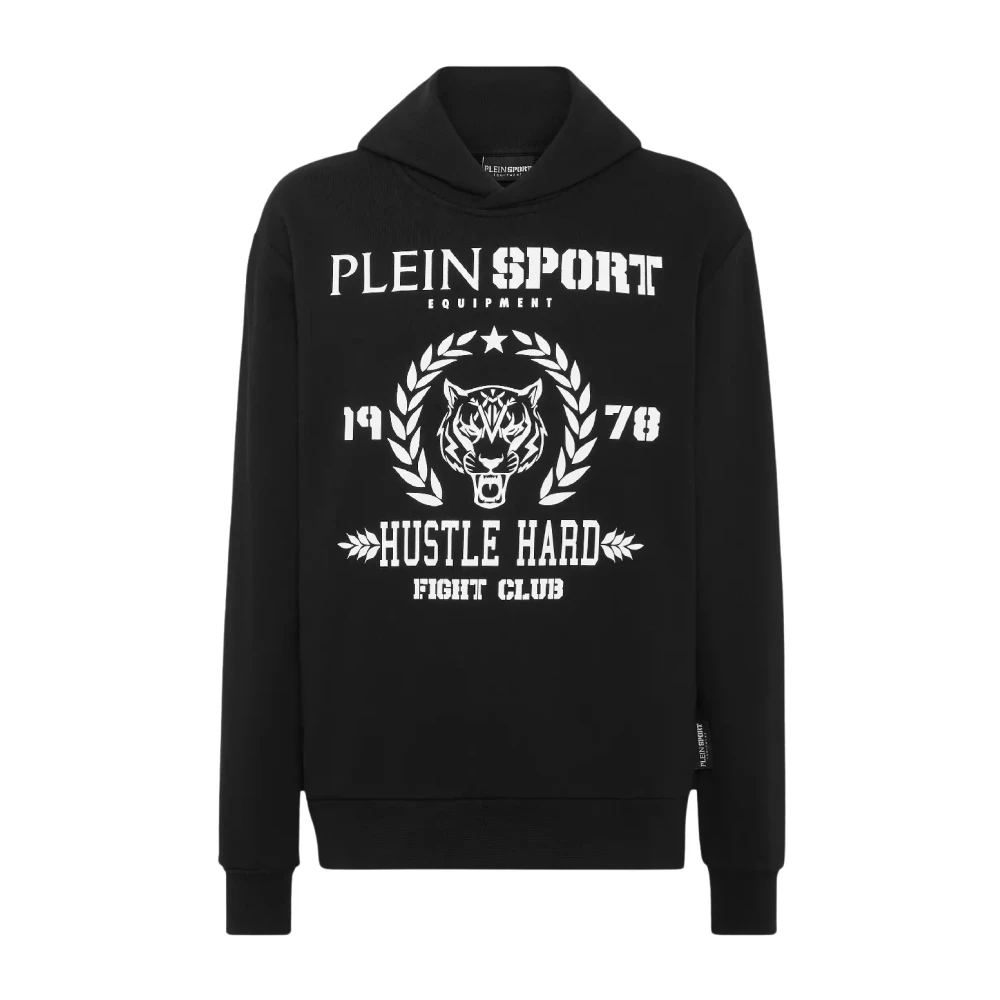 Plein Sport Zwarte hoodie met grafisch ontwerp Black Heren