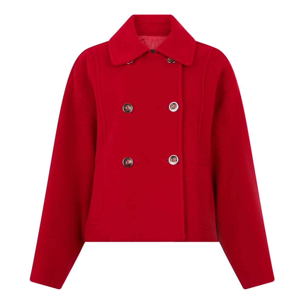 Pinko Double-Breasted Coat - Female - Light Jackets - Red - Xs - Jackets