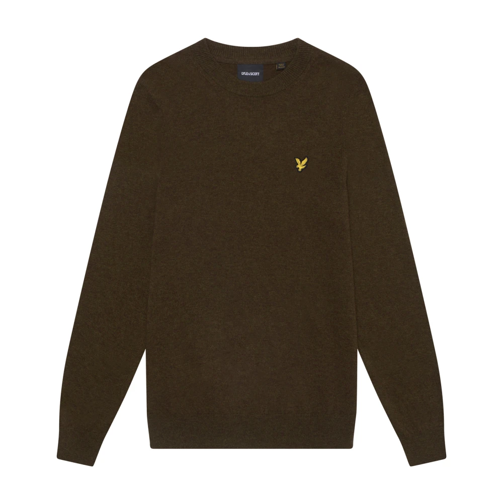 Lyle & Scott Gebreide Lamswolmix Crew Neck Trui Green Heren