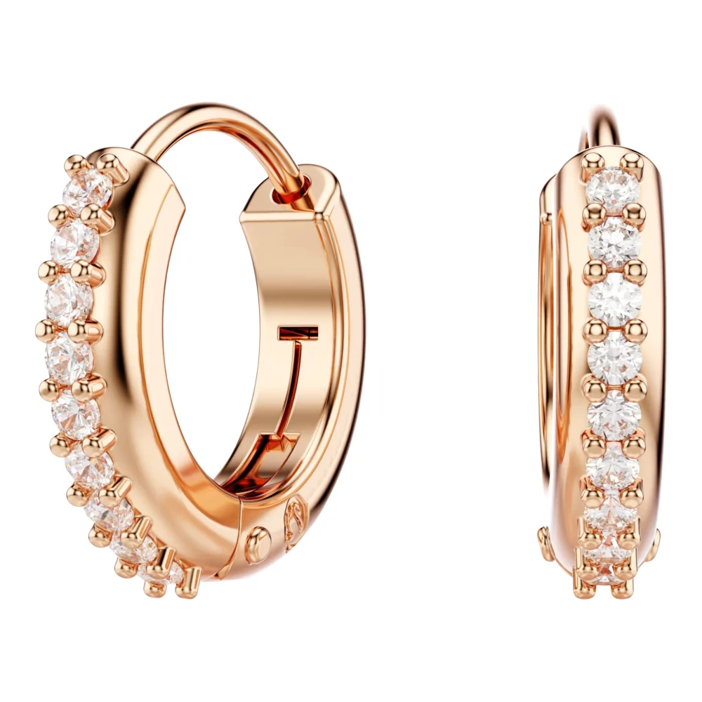 Swarovski Women's White Hoop Earrings Matrix 5690669