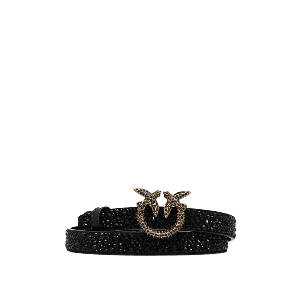 Pinko Stijlvolle damesriem met steendetails Black Dames