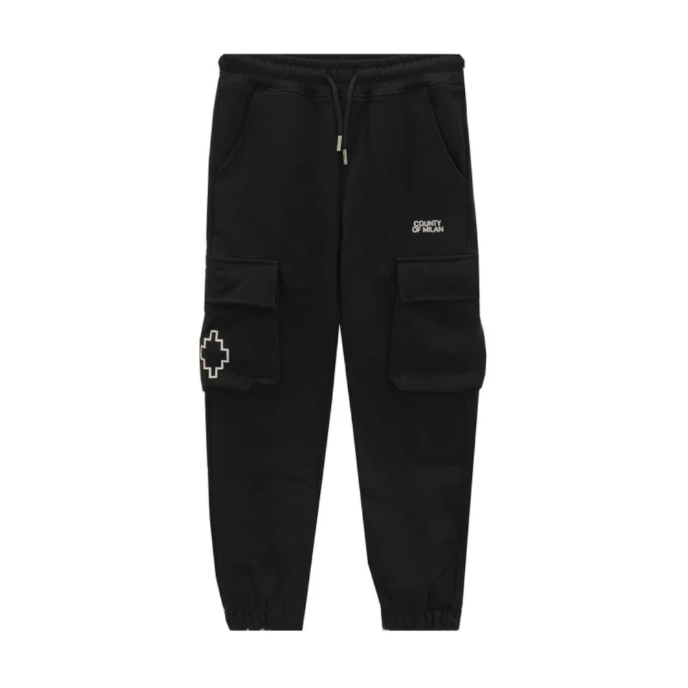 Marcelo Burlon Unisex Kids Black Cargo Jogging Trousers - Sweatpants - 6 Y - Kids