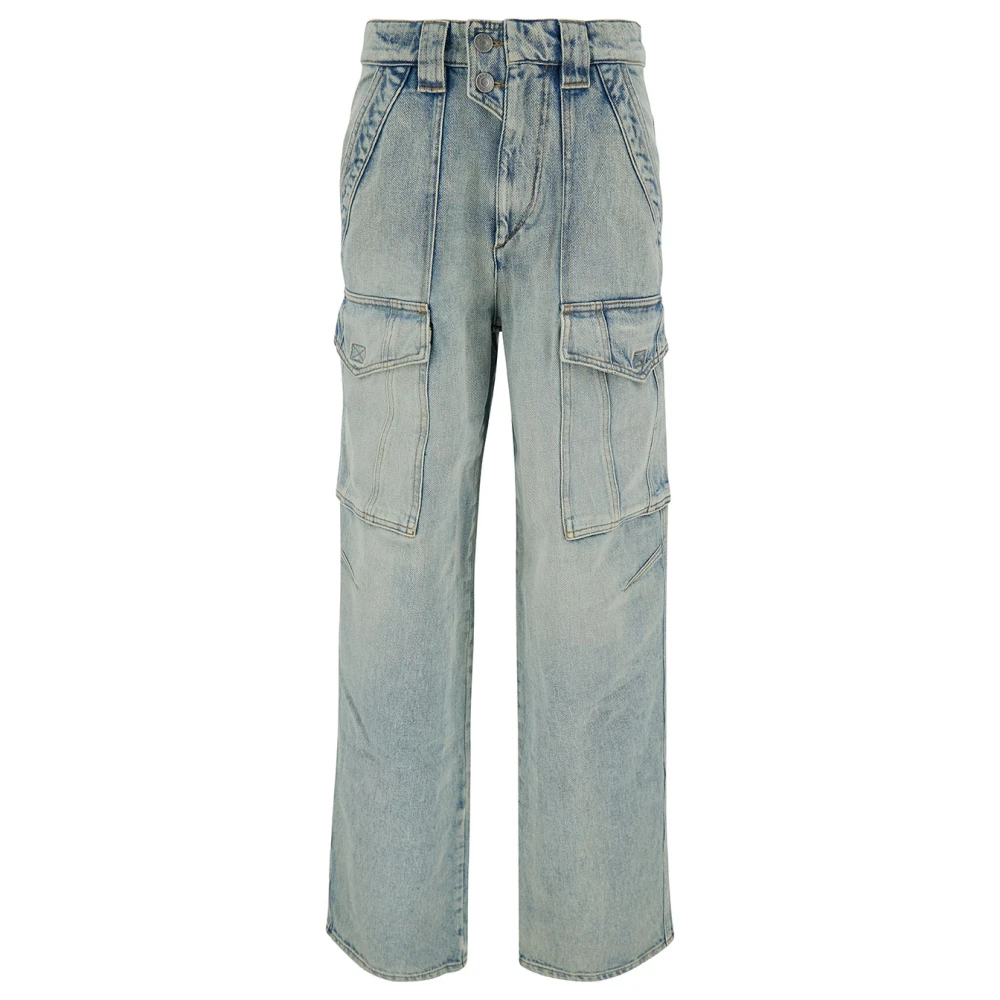Isabel Marant Étoile Vintage Hoge Taille Cargo Jeans Blue Dames