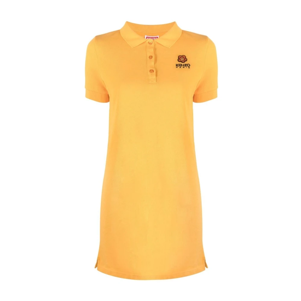 Kenzo Logo Polo Midi Jurk in Oranje Orange Dames