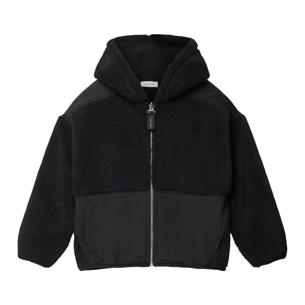 Calvin Klein Jeans Vändbar Teddy Dragkedja Hoodie Black, Unisex