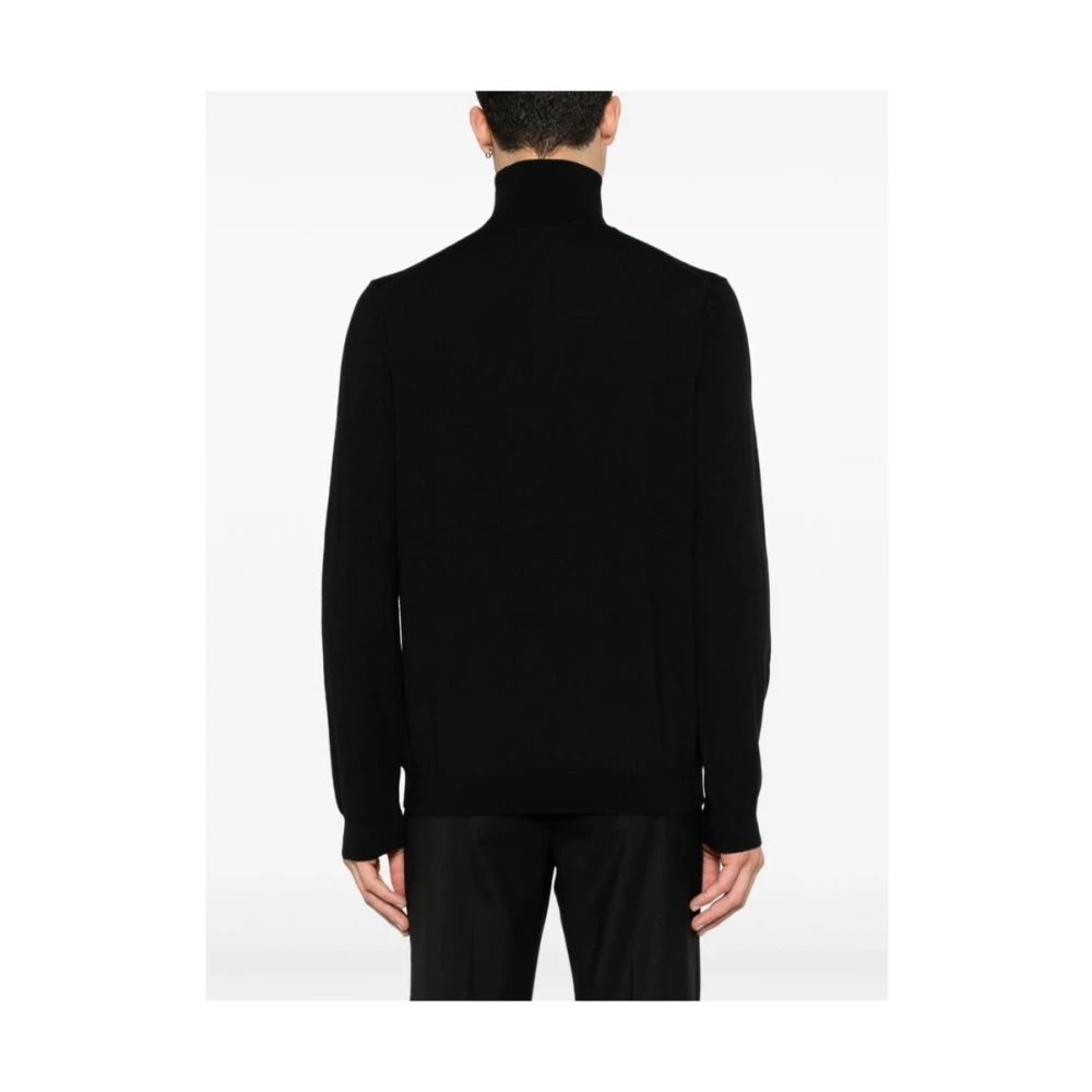 Zanone Zwarte Gebreide Coltrui Sweater Black Heren