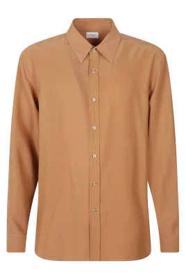 Skjorta i siden satin-back crepe