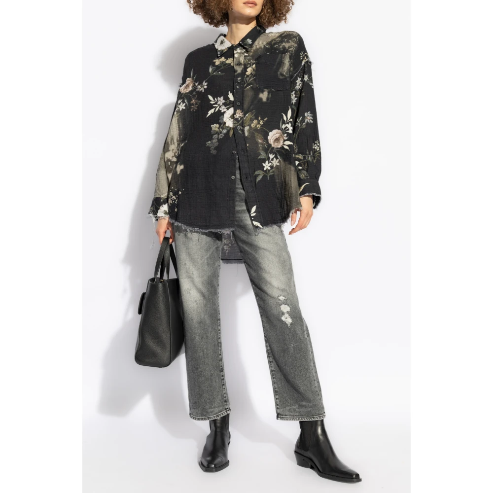 R13 Vintage Effect Jeans Gray Dames