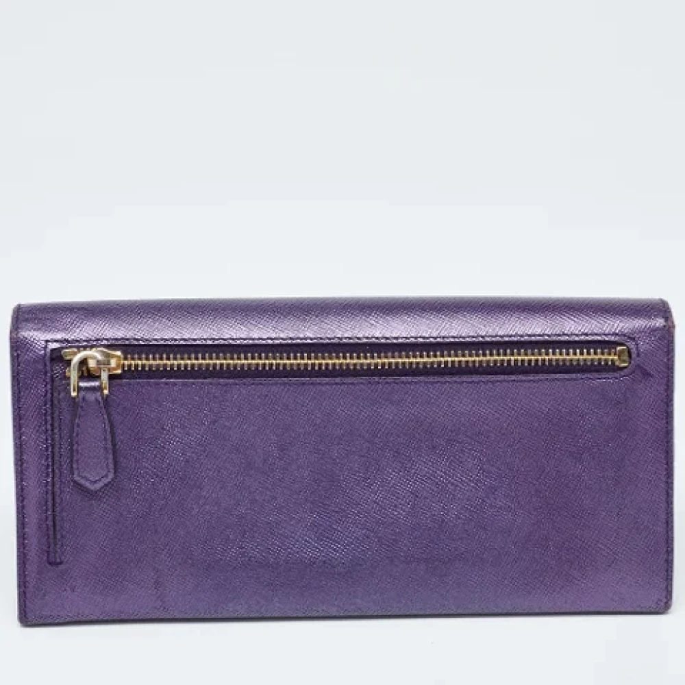 Prada Vintage Pre-owned Leather wallets Purple Dames