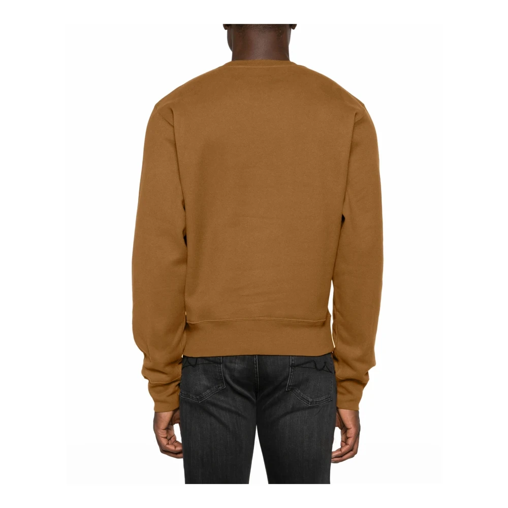 Saint Laurent Sweatshirt van katoen met geborduurd logo Brown Heren