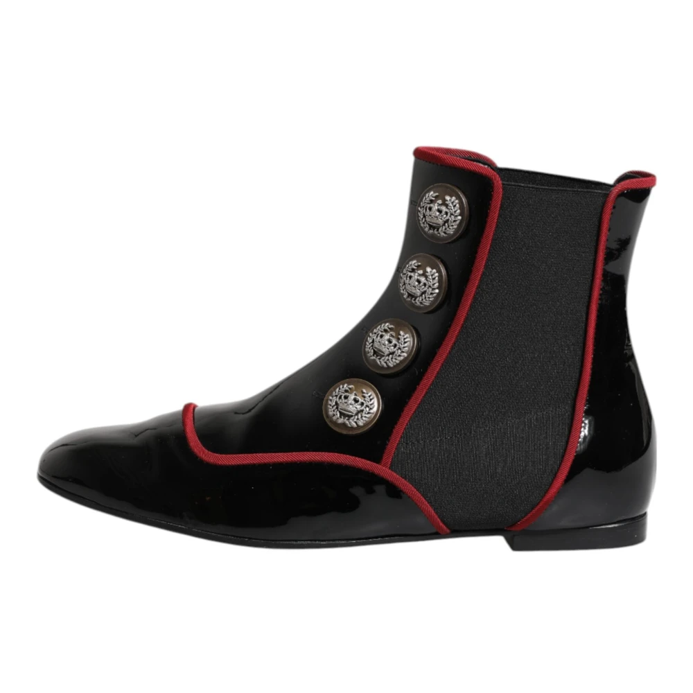 Dolce & Gabbana Women's Black Jackie Buttoned Chelsea Boots