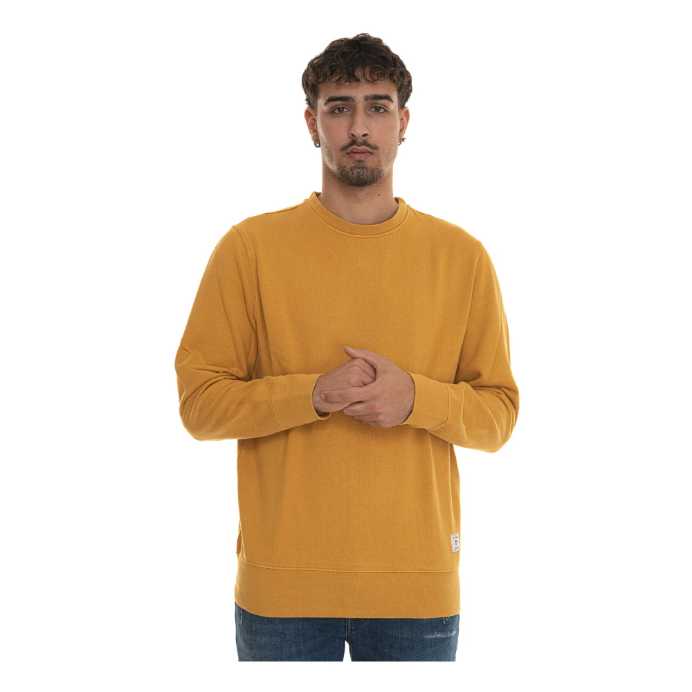 Gant Effen Crewneck Sweatshirt met Pluche Interieur Yellow Heren