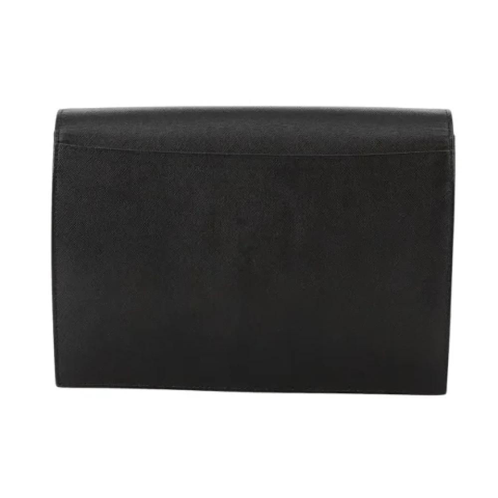 Saint Laurent Vintage Pre-owned Leather clutches Black Dames