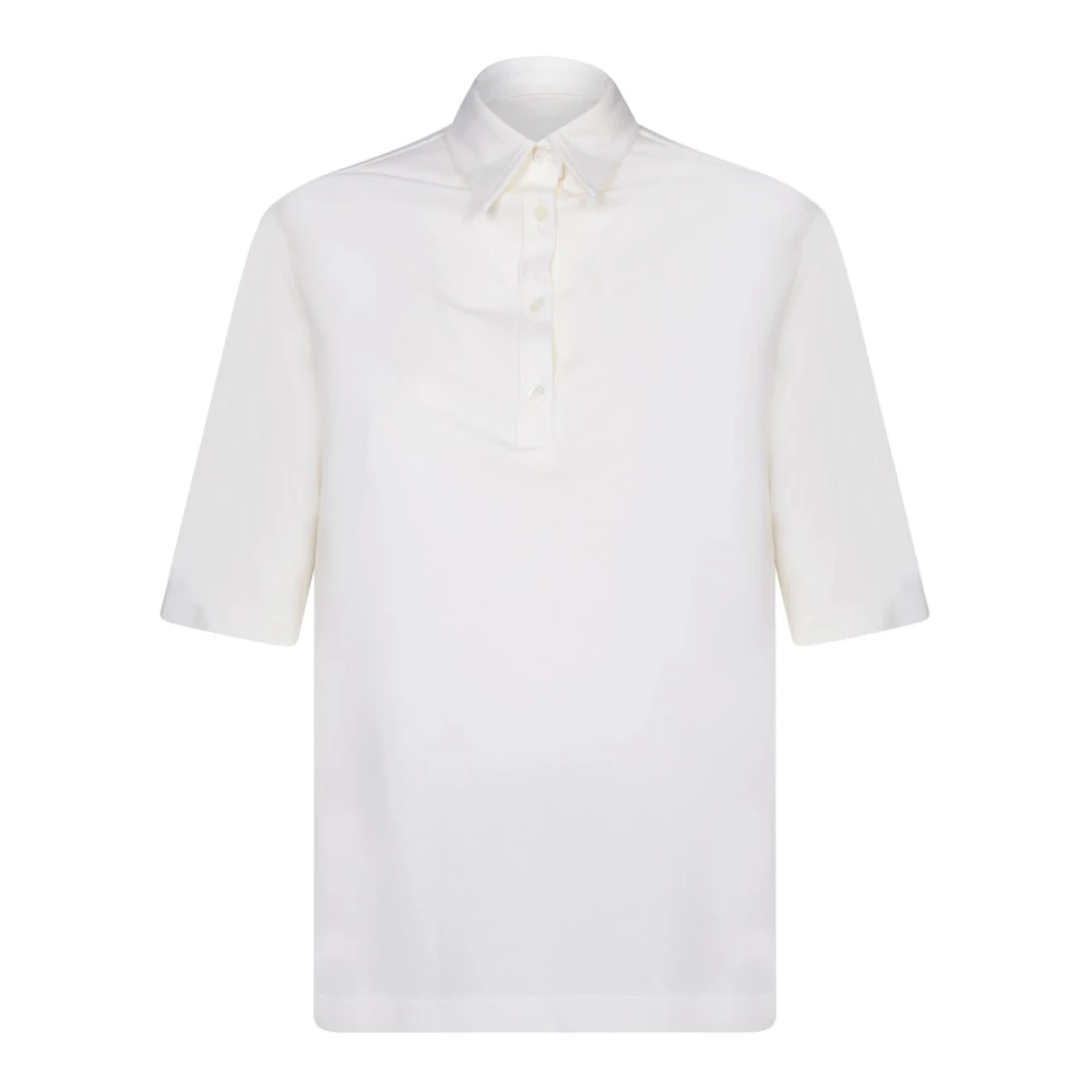 Blanca Vita Witte Polo Shirt Klassieke Kraag White Dames