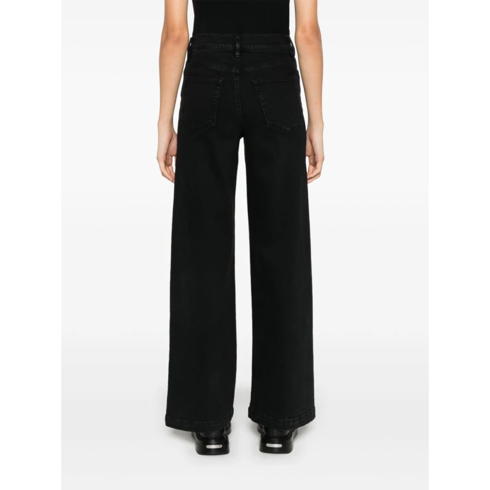 Frame Slim Palazzo Broek Black Dames