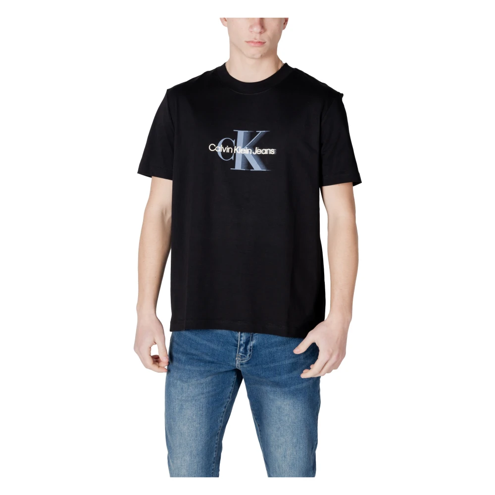 Calvin Klein Jeans Gedrukt katoenen T-shirt Black Heren