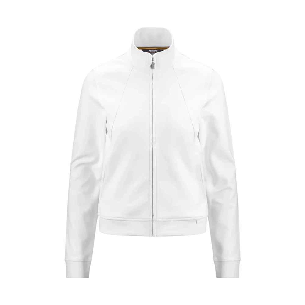 K-Way Vrouw Wit Hoodies & Sweatvesten Dames, M, Katoen, Cyrielle Interlock Jacket