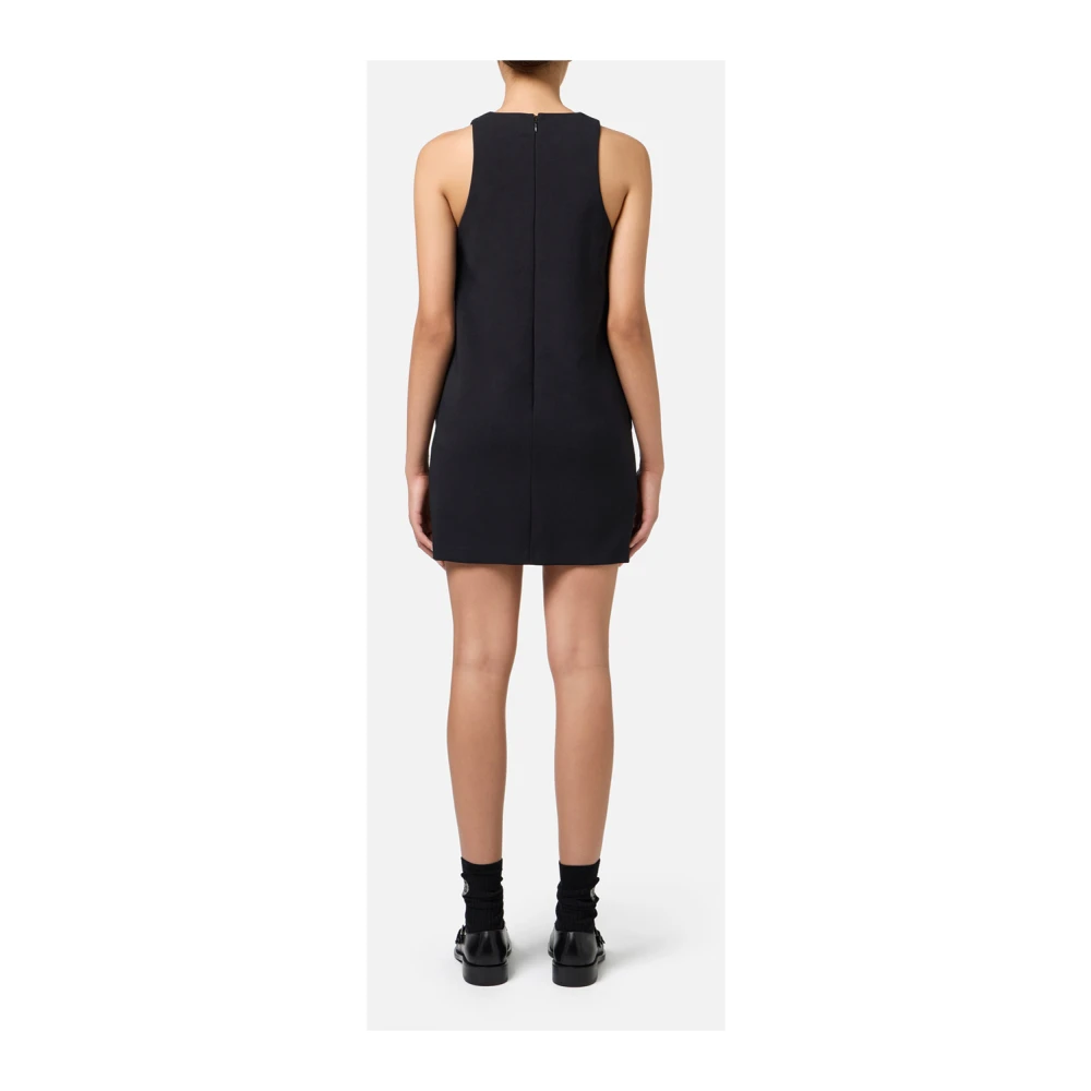 Elisabetta Franchi Zwarte Mini Jurk met Ketting Black Dames