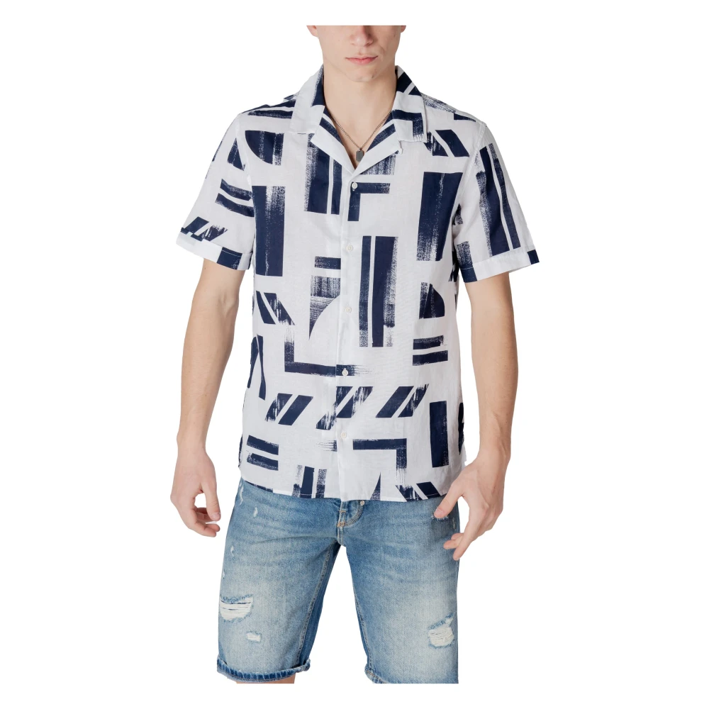 Antony Morato Geometrisch Patroon V-hals Shirt Multicolor Heren