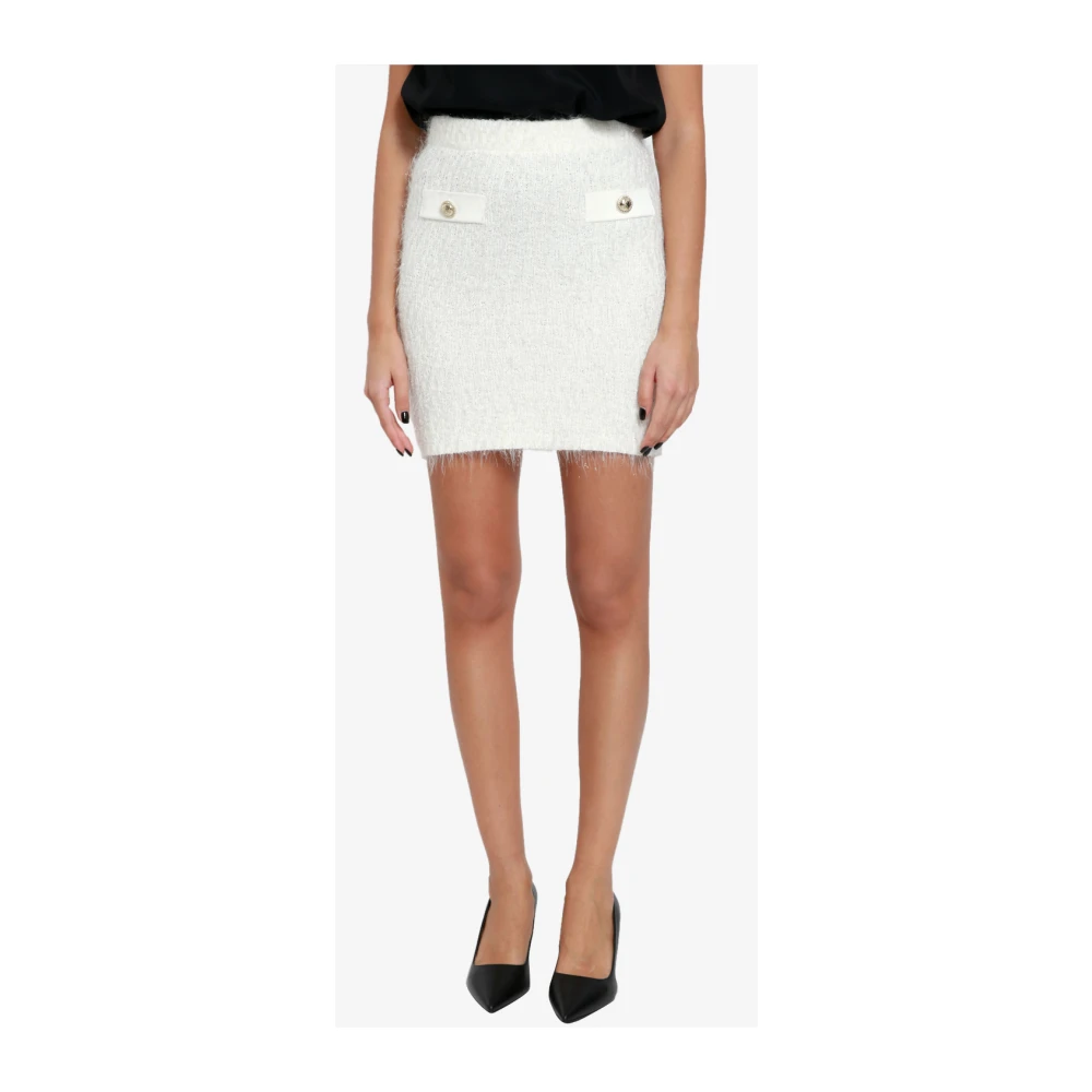 Simona Corsellini Lurex Rok met Klepzakken White Dames