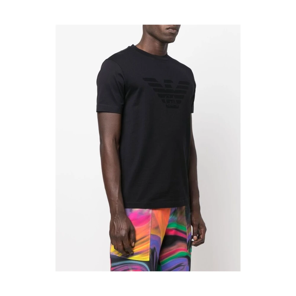Emporio Armani Navy Blue Logo Print T-shirt Blue Heren