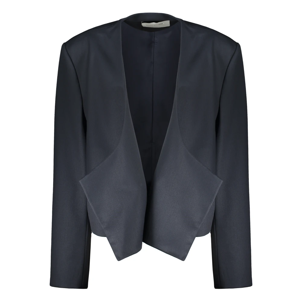 LOW Classic Gestructureerde Wollen Blend Blazer Blue Dames