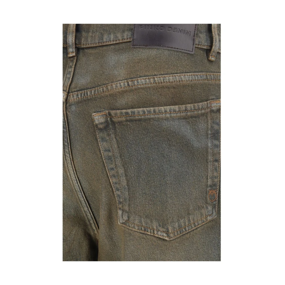 pinko Denim Broek Rechte Five-Pocket Stijl Blue Dames