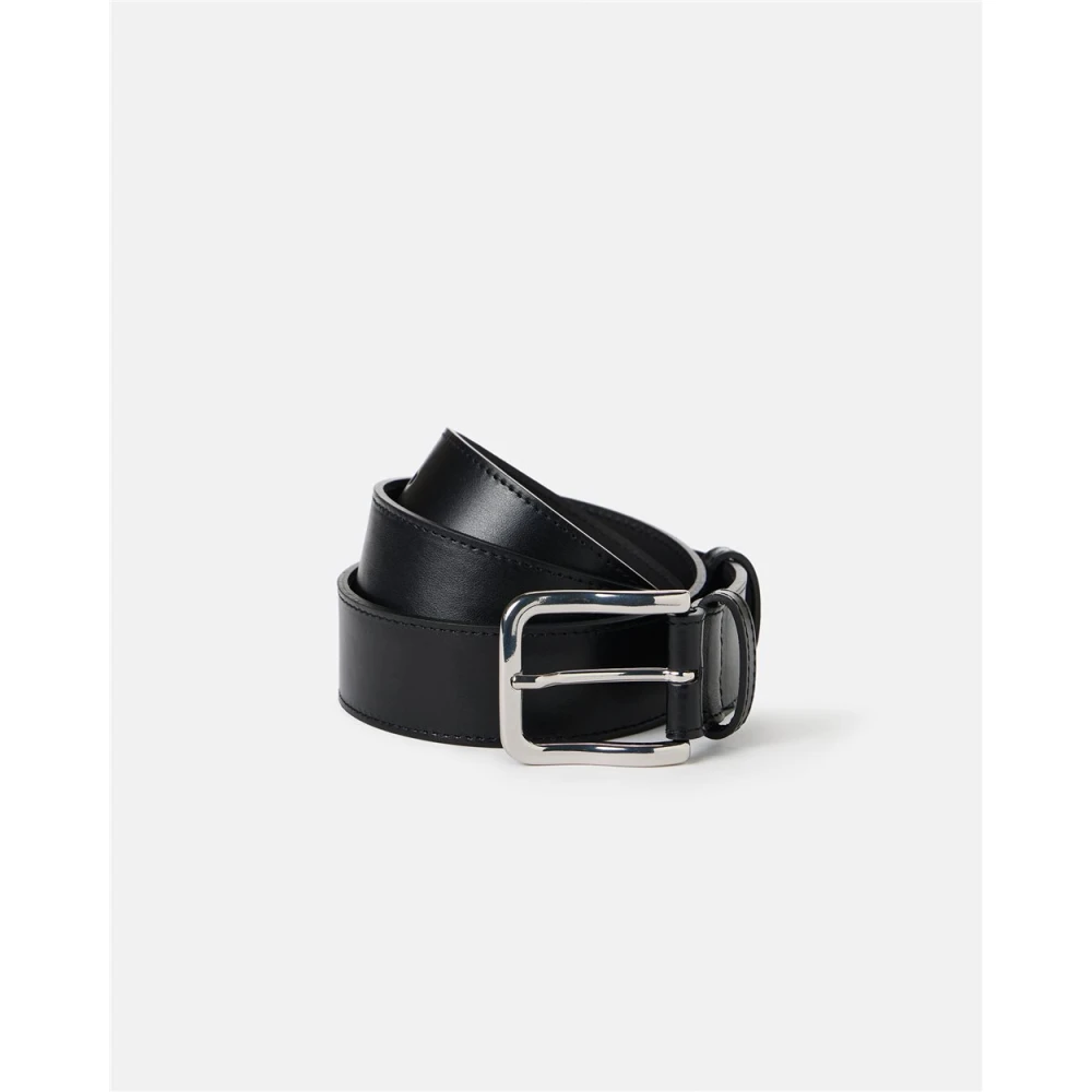 Iceberg Zwarte nappa riem met reliëf logodetail en nikkelkleurige gesp Black Heren