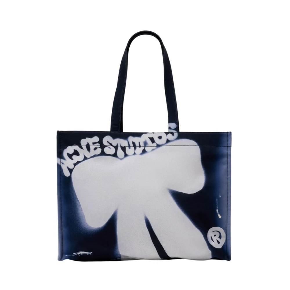Acne Studios Women's Blue Spray Logo Shopper Tote - Shopping Bags - One Size - Bags