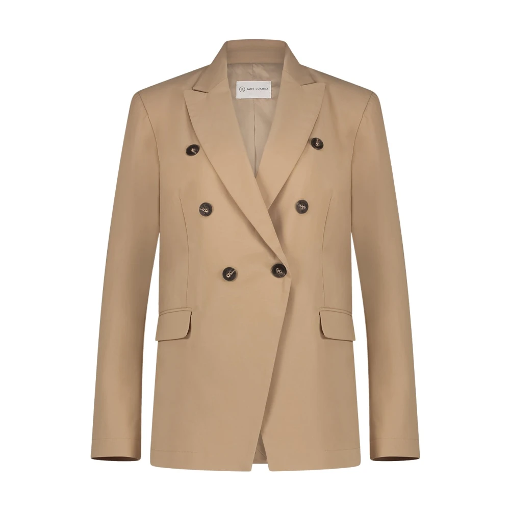 Jane Lushka Sofistikerad Beige Blazer med Stretchigt och Antibakteriellt Tyg Beige, Dam