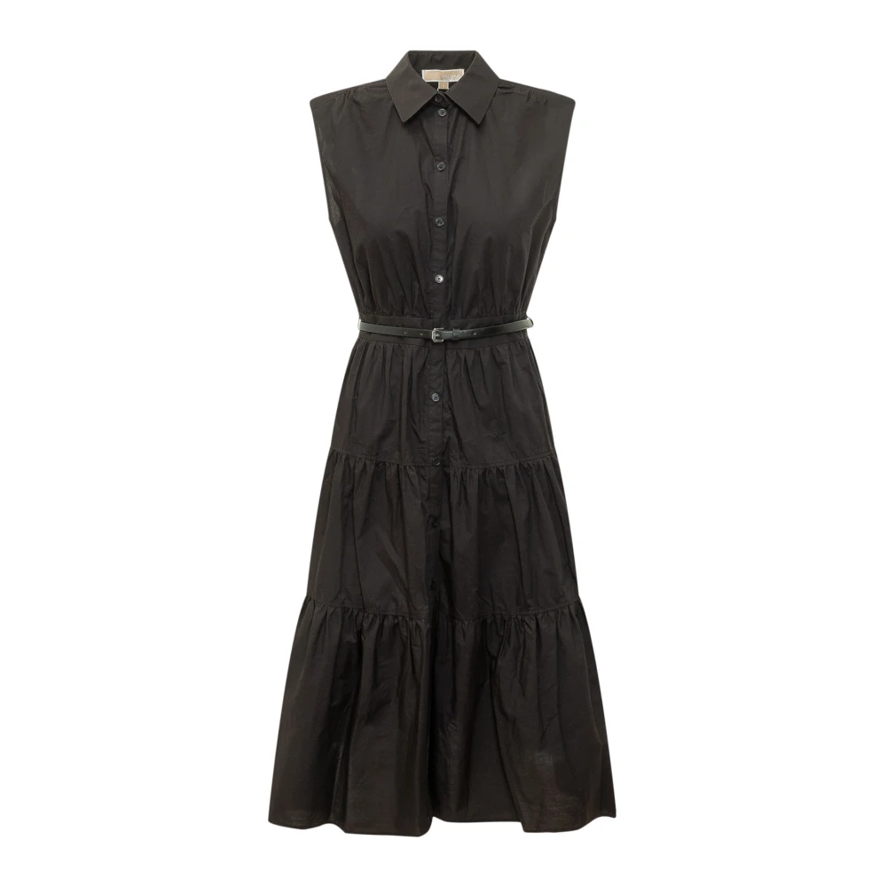 Michael Kors Women's Black Shirt Dresses, Xs, Midi Shirt Dress