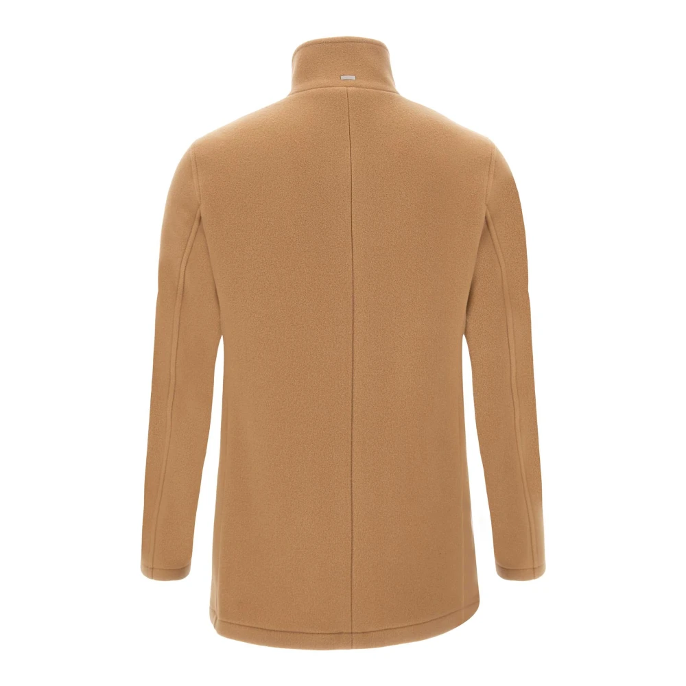 Herno Kameelwollen Jas Dubbelborstig Warm Beige Heren