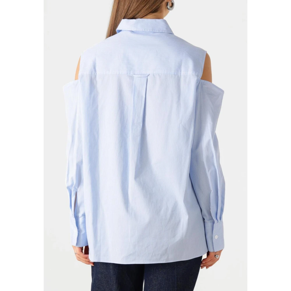 Catwalk Junkie Blauwe Open Shoulder Blouse Blue Dames