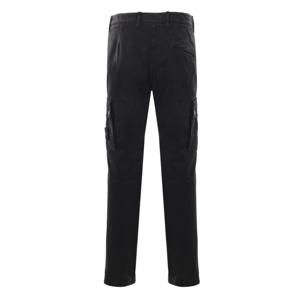 Stone Island Slim-Fit Broek voor Moderne Man Black Heren