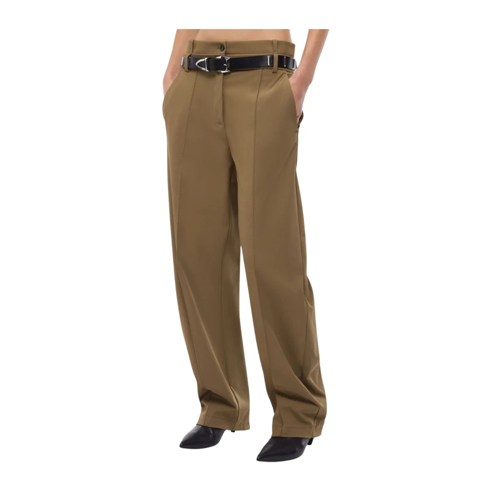 Pinko Tignanello Trousers - Female - Wide Trousers - Green - M - Trousers