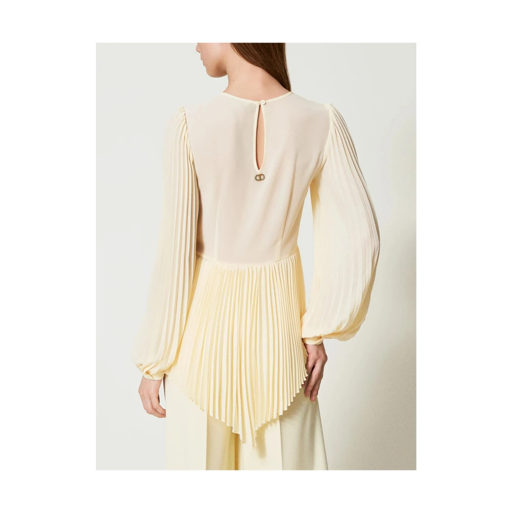 Twinset Gele Pofmouw Asymmetrische Hemd Yellow Dames